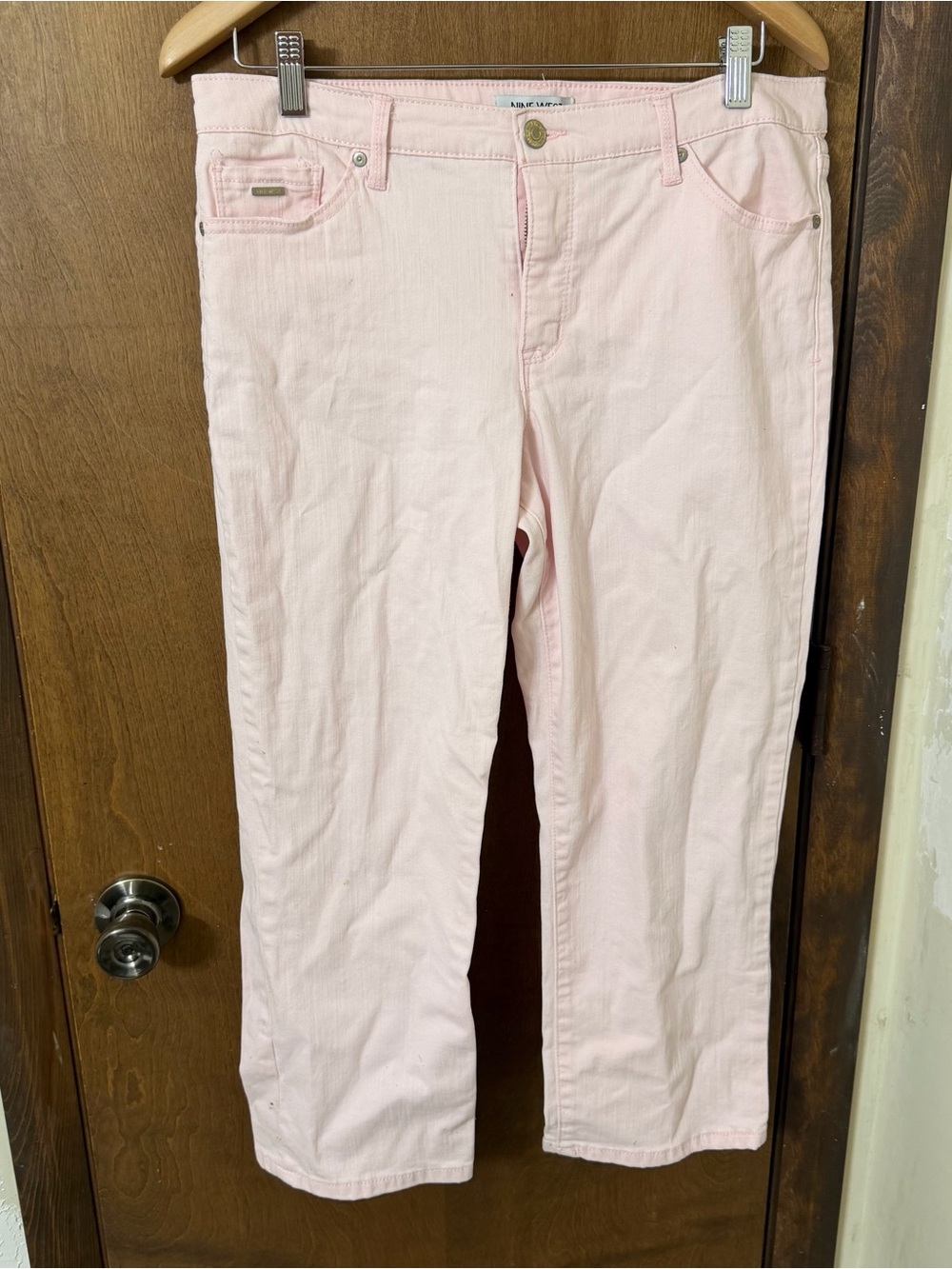 Nine West 12 Pink Denim Christie Capri